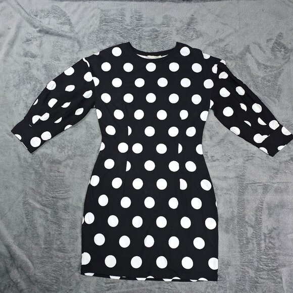 ZARA Polka Dot Puff Sleeve Mini Dress Size M - Picture 3 of 14